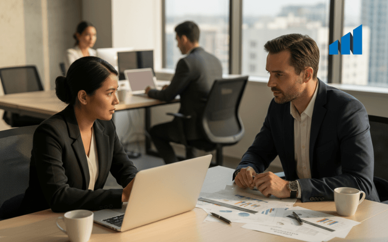 emprendedores reunidos planificando negocio