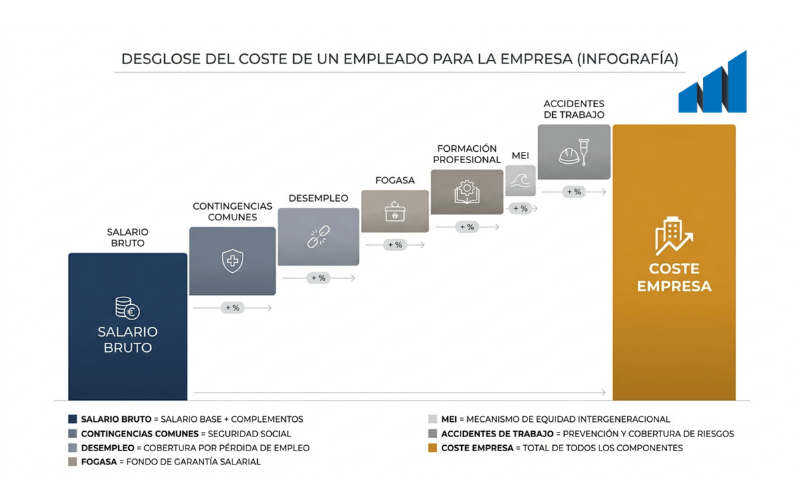 cotizaciones seguridad social a cargo de la empresa desglose nomina